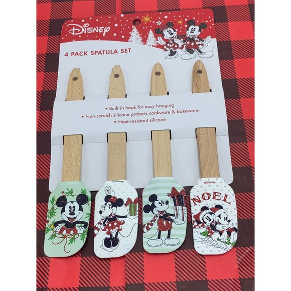 Disney Mickey & Minnie Mouse Christmas 4 Pack Mini Spatula Set - Picture 1 of 9